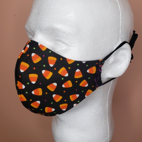 Face Mask Reusable Reversible Washable Halloween Candy Corn Print - Picture 5 of 8